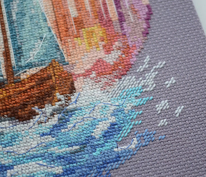 On the Waves of Adventure Counted Cross-Stitch Kit by Abris Art AH-231