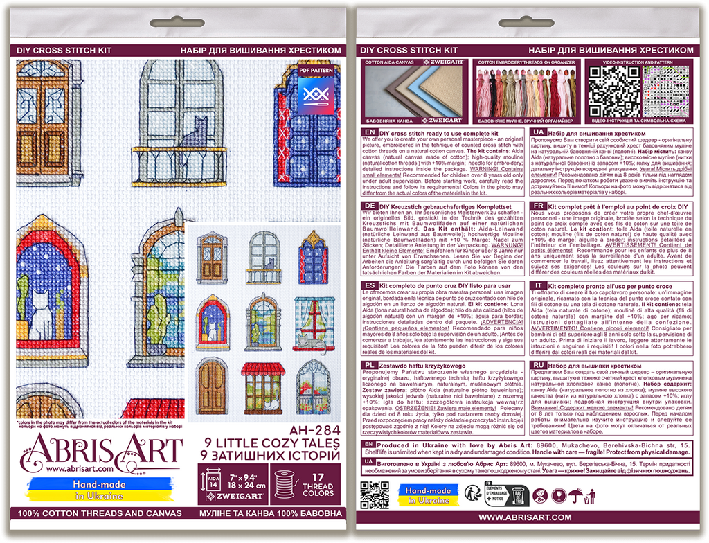 9 Little Cozy Tales Counted Cross-Stitch Kit by Abris Art AH-284-2