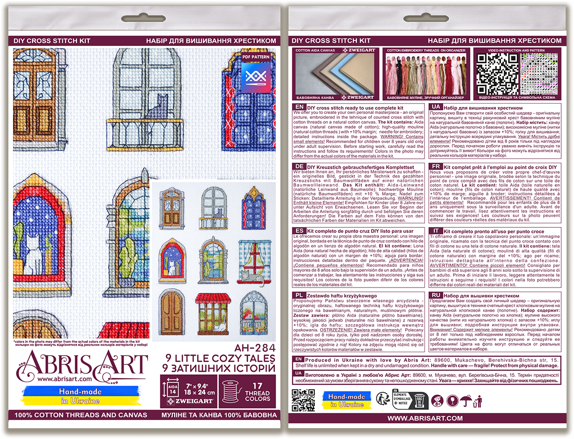 9 Little Cozy Tales Counted Cross-Stitch Kit by Abris Art AH-284-2