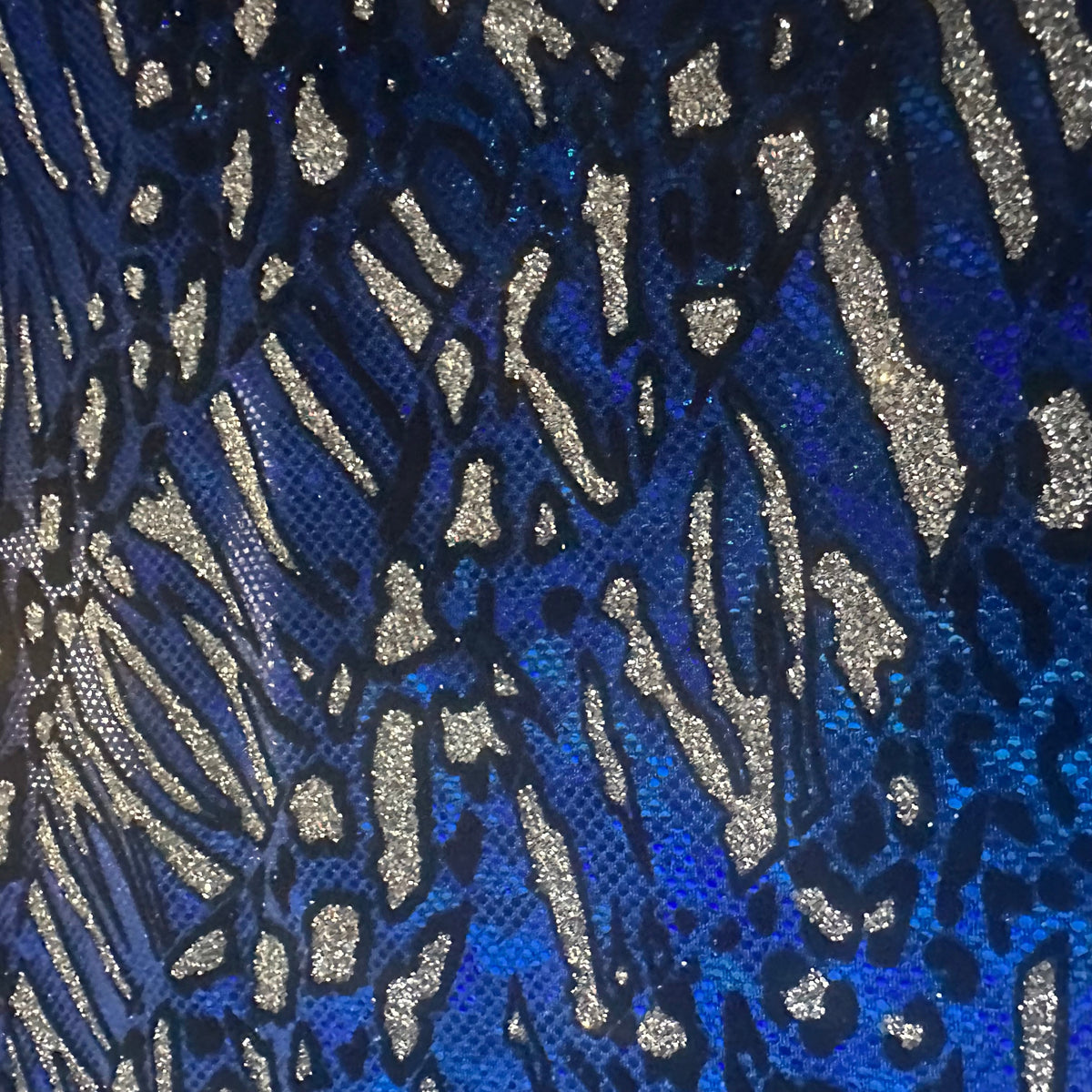 Cheetah Flocking Glitters 4-Way Nylon Stretch Fabric | Spandex Palace-9