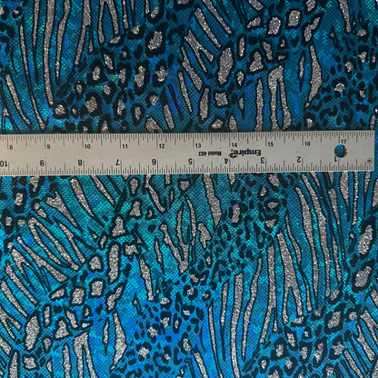 Cheetah Flocking Glitters 4-Way Nylon Stretch Fabric | Spandex Palace-2