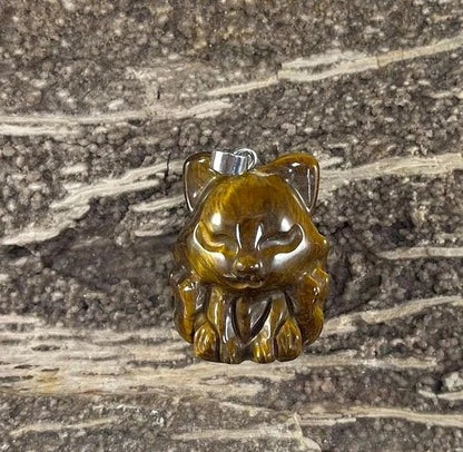 9 Tail Fox, Gemstone Pendants, 23x31mm (1pc)-6