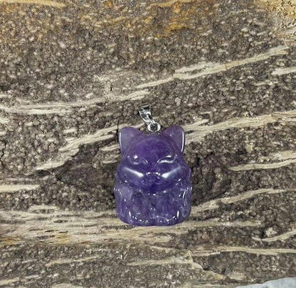9 Tail Fox, Gemstone Pendants, 23x31mm (1pc)-1
