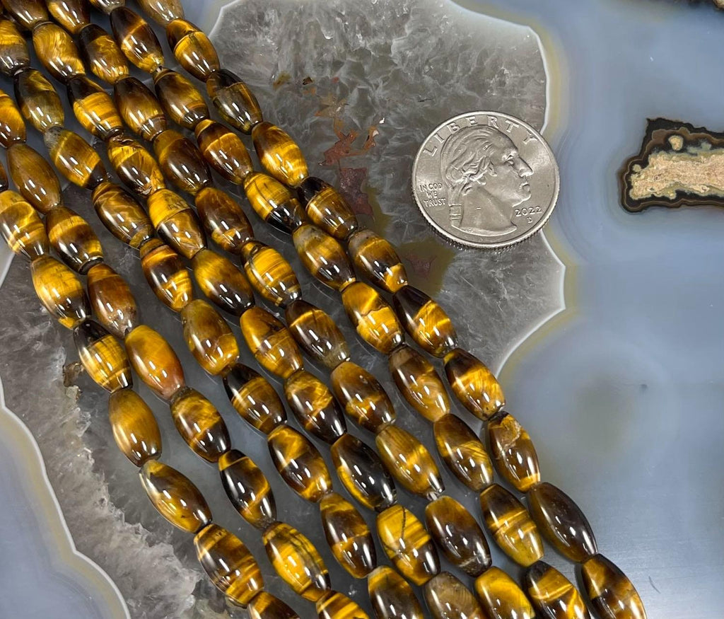 Yellow Tiger Eye Barrel 6x11mm-1