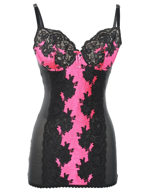 Black & Pink Lace Boned Bodice. - XS Street style unclassified dresses