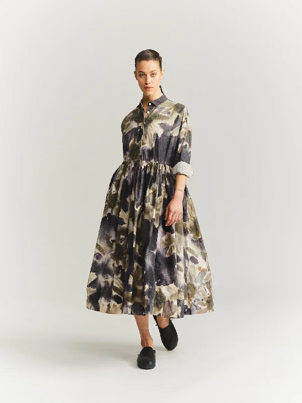 STEPHANIE DRESS - PRINT BLOTCH - KHAKI Cocktail unclassified dresses