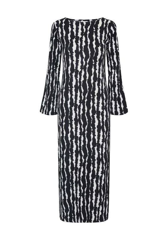 Y.A.S Zenu Print Maxi Dress, Black Graduation unclassified dresses