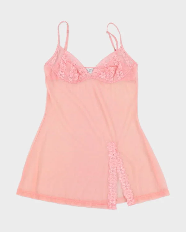 Y2K 00s La Senza Pink Mesh Slip - S Gothic unclassified dresses