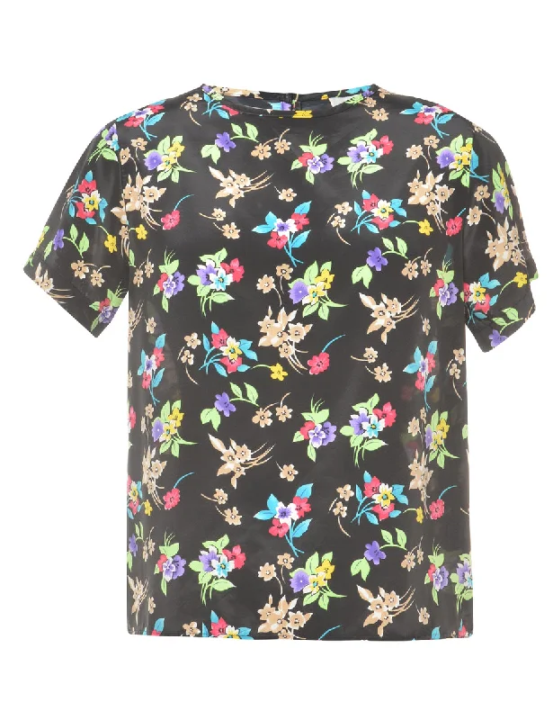 Floral Printed Top - L Boho unclassified dresses