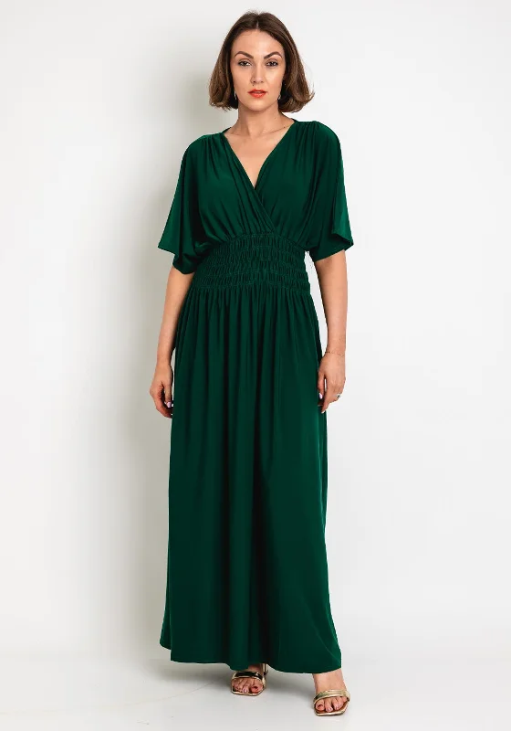 Serafina Collection One Size Shirring Waist Maxi Dress, Green Office unclassified dresses