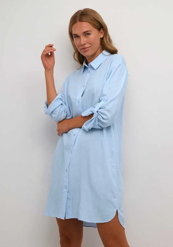 Kaffe Milla Linen Blend Shirt Dress, Windsurfer Long unclassified dresses