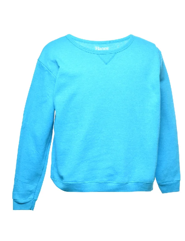 Light Blue Plain Sweatshirt - S Winter unclassified dresses