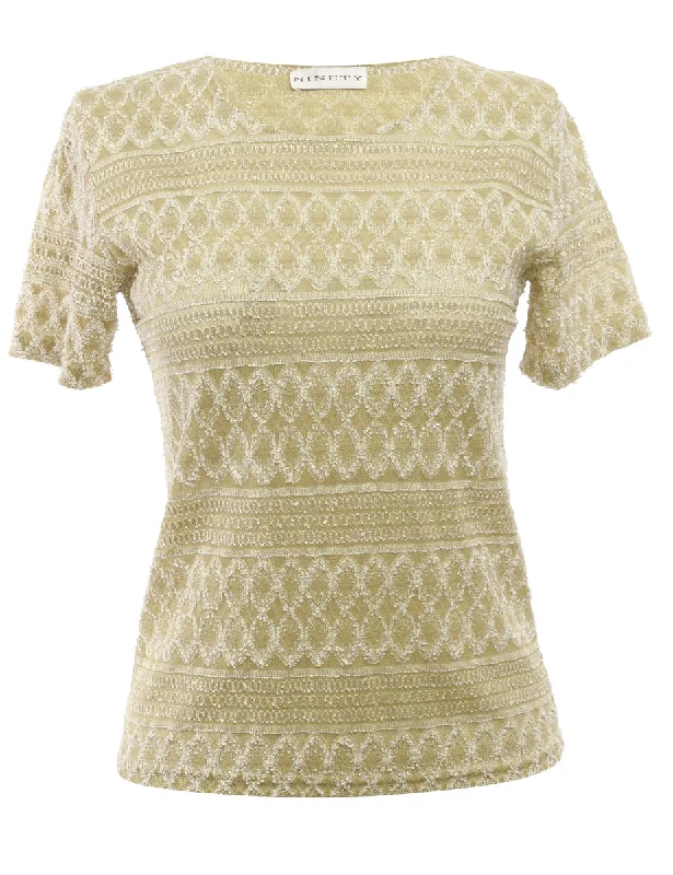 Lace Light Green Blouse - M Striped unclassified dresses