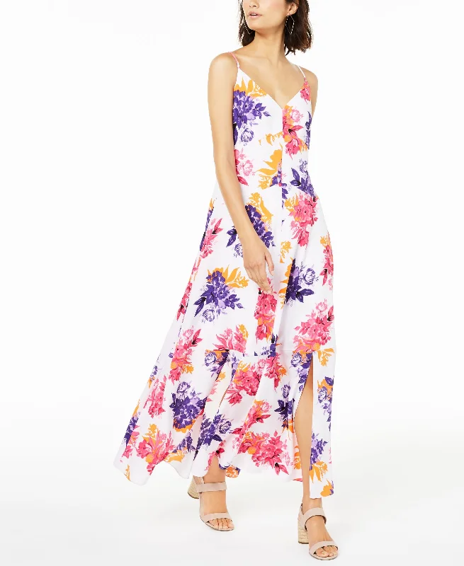 Floral-Print Maxi Dress Bright color unclassified dresses
