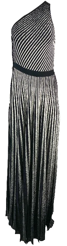 Elie Saab Knit Plisse Dress in Black/White Tulle unclassified dresses