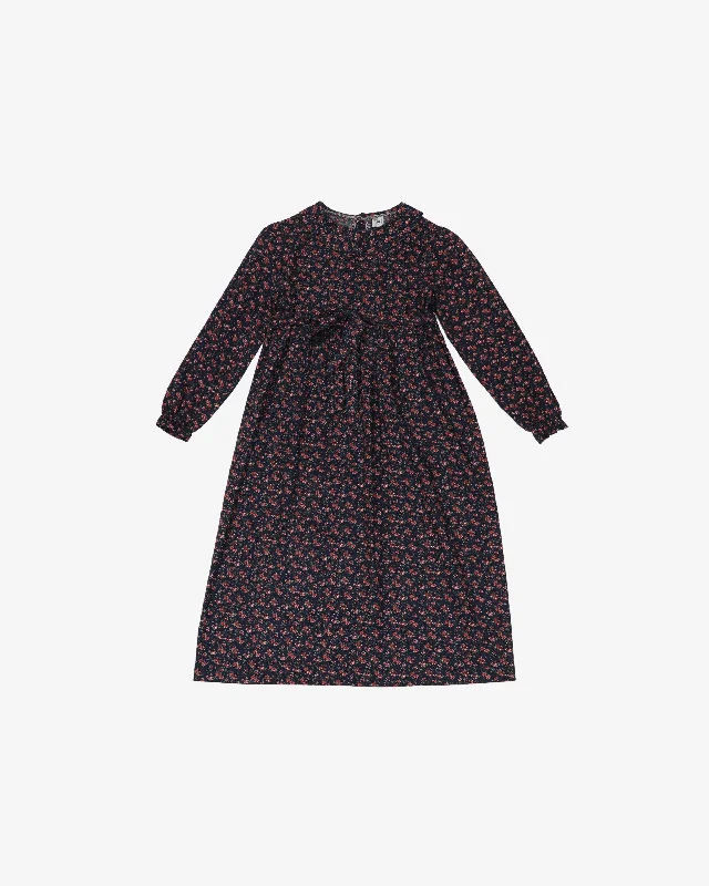 Navy floral prairie style dress - S A-line unclassified dresses