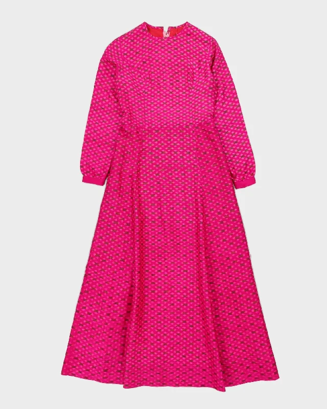 Vintage 1970s Pink Maxi Dress - XXS Smocked unclassified dresses