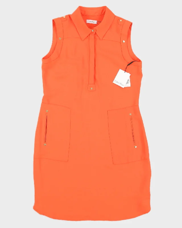 Calvin Klein Orange Sleeveless Dress - M Fashionable unclassified dresses