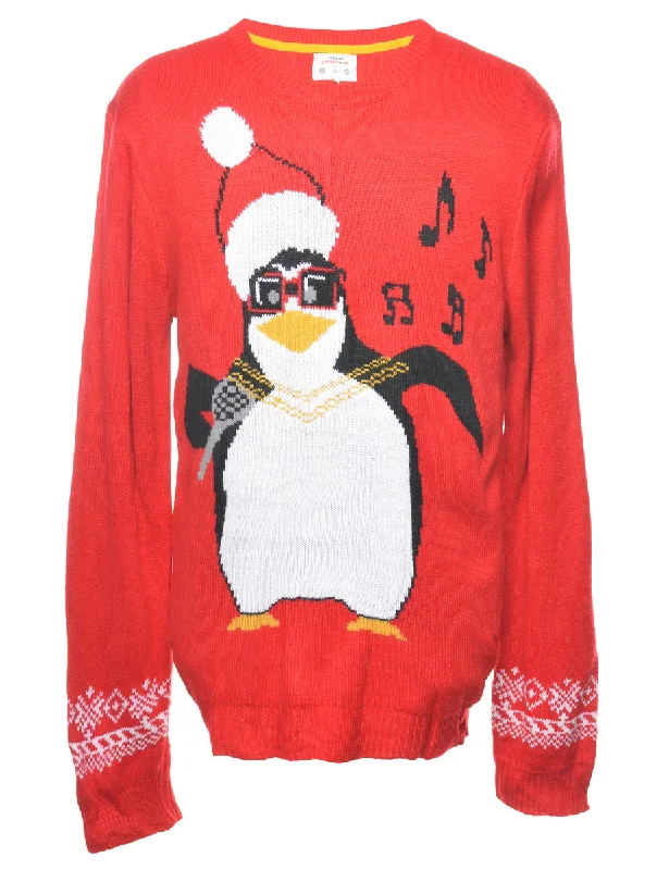 Festive Christmas Jumper - XL One-shoulder unclassified dresses