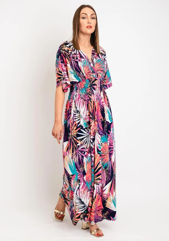 Serafina Collection One Size Metallic Floral Maxi Dress, Purple Multi Gothic unclassified dresses