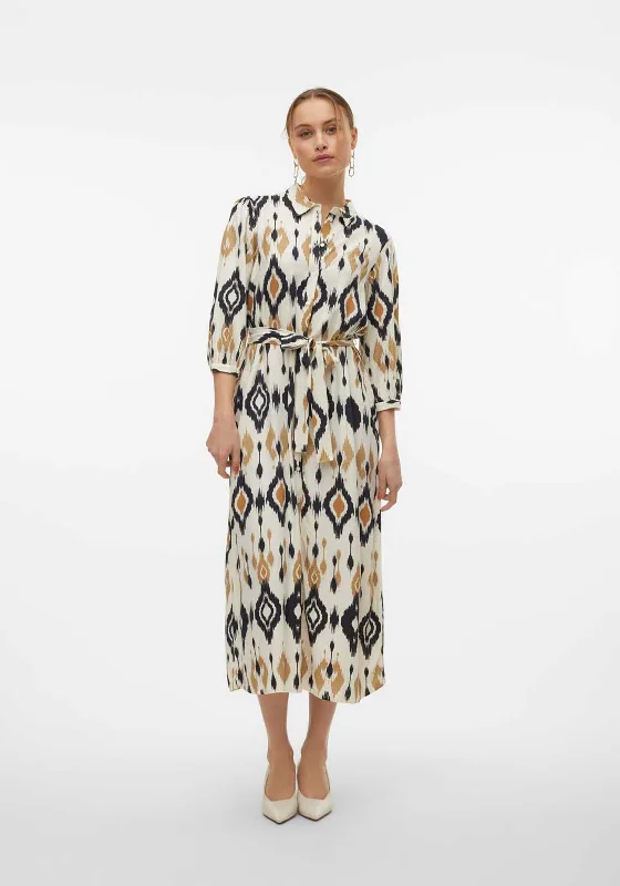 Vero Moda Millie Printed Shirt Dress, Birch Preppy unclassified dresses