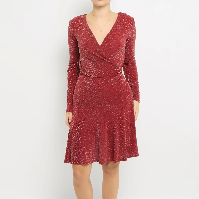 Michael Kors Sparkly Wrap Tiered Dress - UK 8 Minimalist unclassified dresses