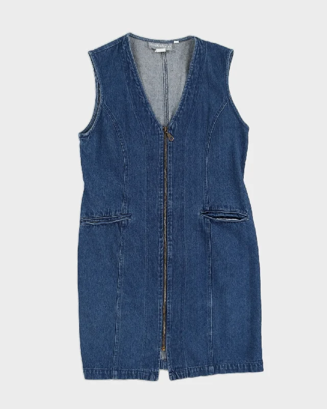 Blue Denim Sleeveless Dress - M Flowy unclassified dresses